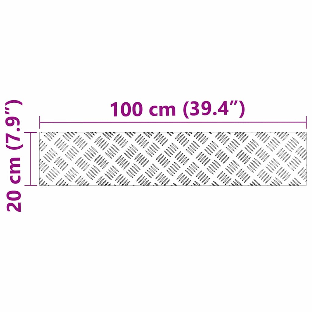 vidaXL Επιφάνειες Καρό 2 pcs Ασημί 100 x 20 cm Αλουμίνιο