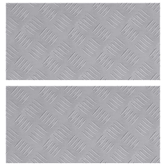vidaXL Επιφάνειες Καρό 2 pcs Ασημί 50 x 25 cm Αλουμίνιο