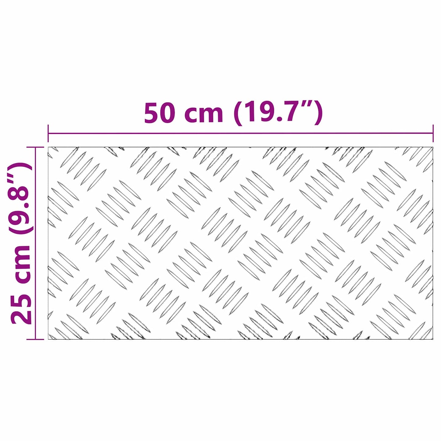 vidaXL Σκαλοπάτι 4 τμχ. 50 x 25 cm Ασημί Αλουμίνιο Ορθογώνιος