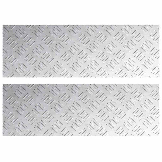 vidaXL Επιφάνειες Καρό 2 pcs Ασημί 75 x 25 εκ. Αλουμίνιο