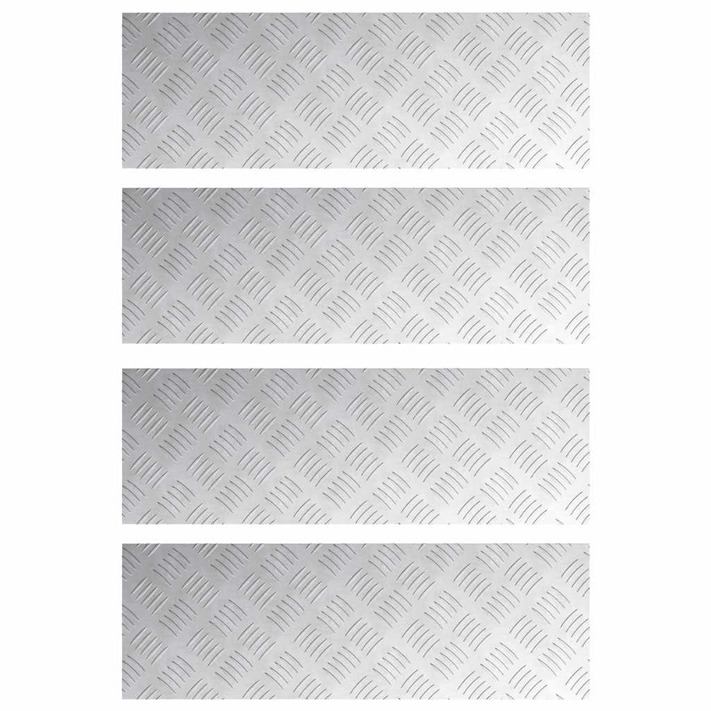 vidaXL Επιφάνειες Καρό 4 pcs Ασημί 75 x 25 εκ. Αλουμίνιο