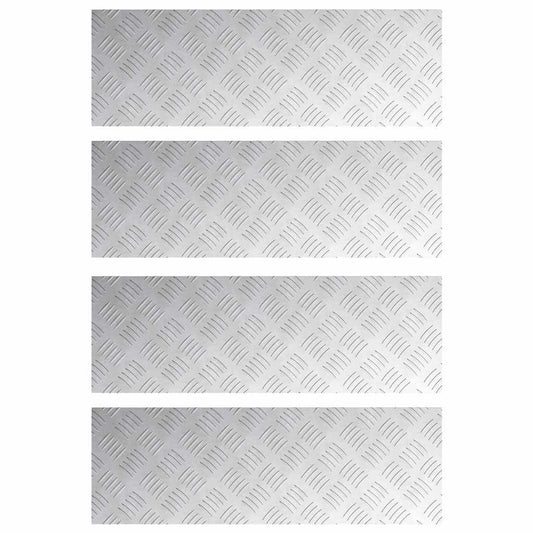 vidaXL Επιφάνειες Καρό 4 pcs Ασημί 75 x 25 εκ. Αλουμίνιο