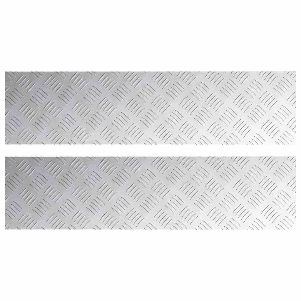 vidaXL Επιφάνειες Καρό 2 pcs Ασημί 100 x 25 cm Αλουμίνιο