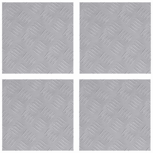 vidaXL Επιφάνειες Καρό 4 pcs Ασημί 30 x 30 cm Αλουμίνιο
