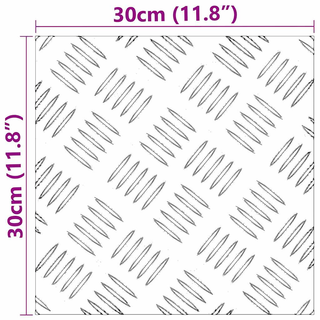 vidaXL Επιφάνειες Καρό 4 pcs Ασημί 30 x 30 cm Αλουμίνιο