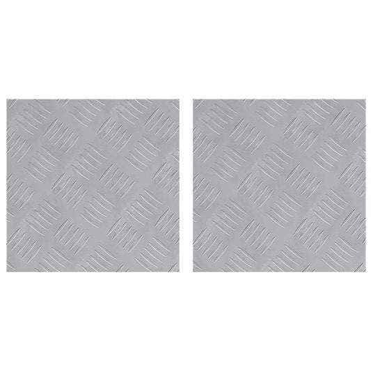 vidaXL Επιφάνειες Καρό 2 pcs Ασημί 30 x 30 cm Αλουμίνιο