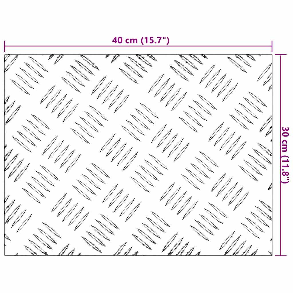 vidaXL Επιφάνειες Καρό 4 pcs Ασημί 40 x 30 cm Αλουμίνιο