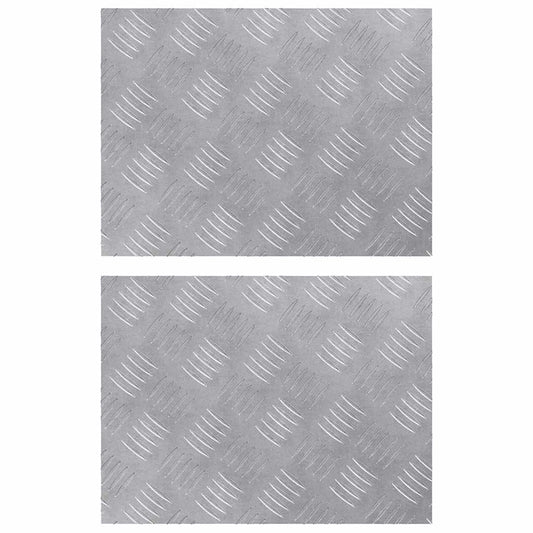 vidaXL Επιφάνειες Καρό 2 pcs Ασημί 40 x 30 cm Αλουμίνιο