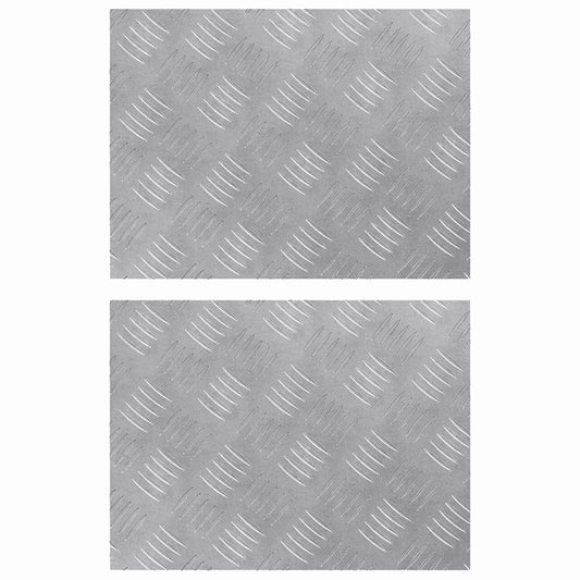 vidaXL Επιφάνειες Καρό 2 pcs Ασημί 40 x 30 cm Αλουμίνιο
