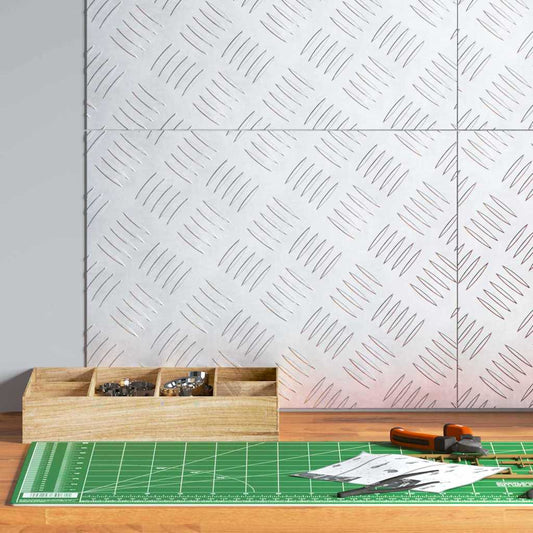 vidaXL Επιφάνειες Καρό 4 pcs Ασημί 40 x 30 cm Αλουμίνιο