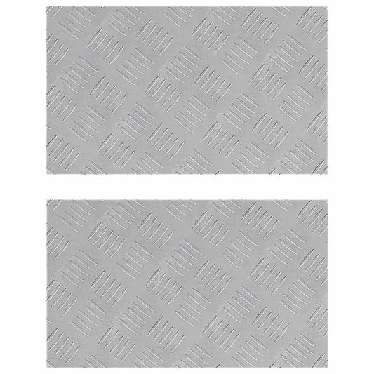 vidaXL Σκαλοπάτι 2 τμχ. 50 x 30 cm Ασημί Αλουμίνιο Ορθογώνιος