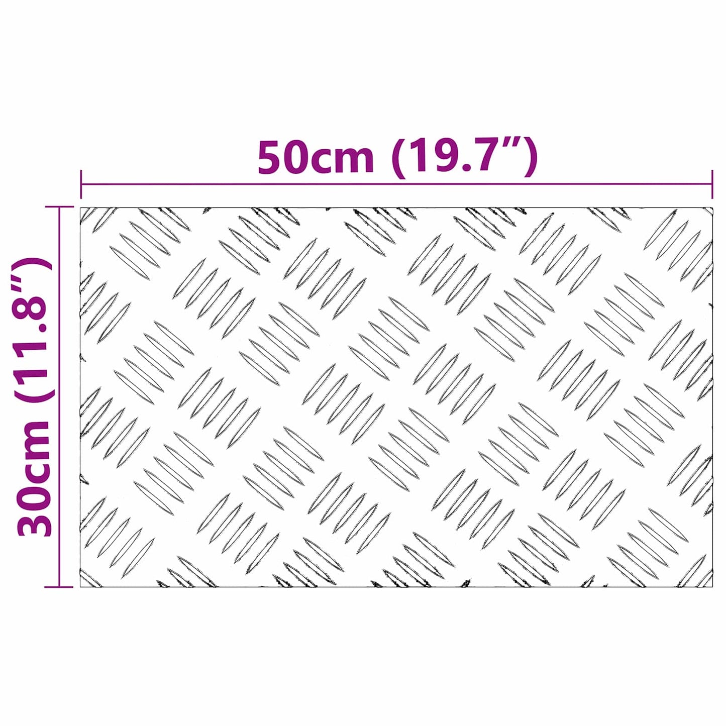 vidaXL Σκαλοπάτι 2 τμχ. 50 x 30 cm Ασημί Αλουμίνιο Ορθογώνιος