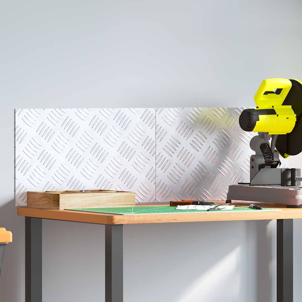 vidaXL Επιφάνειες Καρό 2 pcs Ασημί 50 x 30 cm Αλουμίνιο