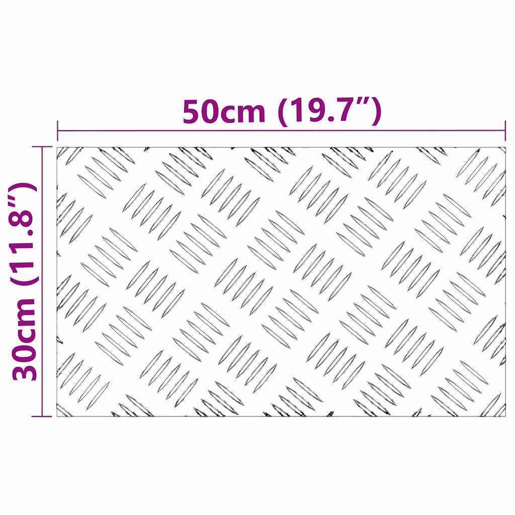 vidaXL Επιφάνειες Καρό 4 pcs Ασημί 50 x 30 cm Αλουμίνιο