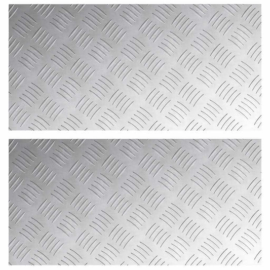 vidaXL Σκαλοπάτι 2 τμχ. 60 x 30 cm Ασημί Αλουμίνιο Ορθογώνιος