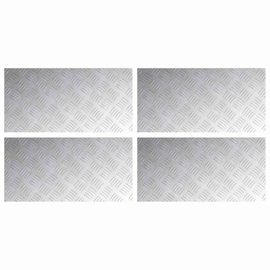 vidaXL Σκαλοπάτι Ορθογώνιος 4 pcs Ασημί 60 x 30 cm Αλουμίνιο
