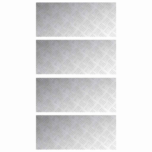 vidaXL Επιφάνειες Καρό 4 pcs Ασημί 70 x 30 cm Αλουμίνιο