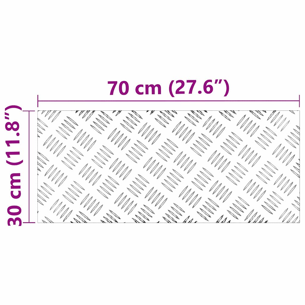vidaXL Επιφάνειες Καρό 4 pcs Ασημί 70 x 30 cm Αλουμίνιο