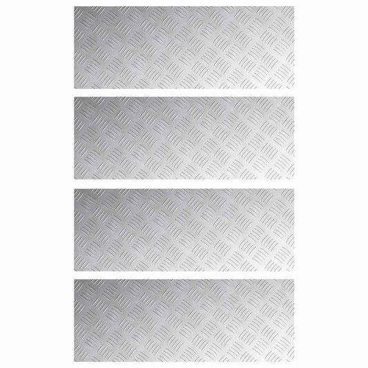 vidaXL Σκαλοπάτι 4 τμχ. 80 x 30 cm Ασημί Αλουμίνιο Ορθογώνιος