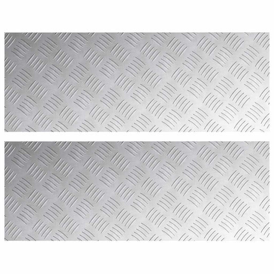 vidaXL Σκαλοπάτι 2 τμχ. 80 x 30 cm Ασημί Αλουμίνιο Ορθογώνιος