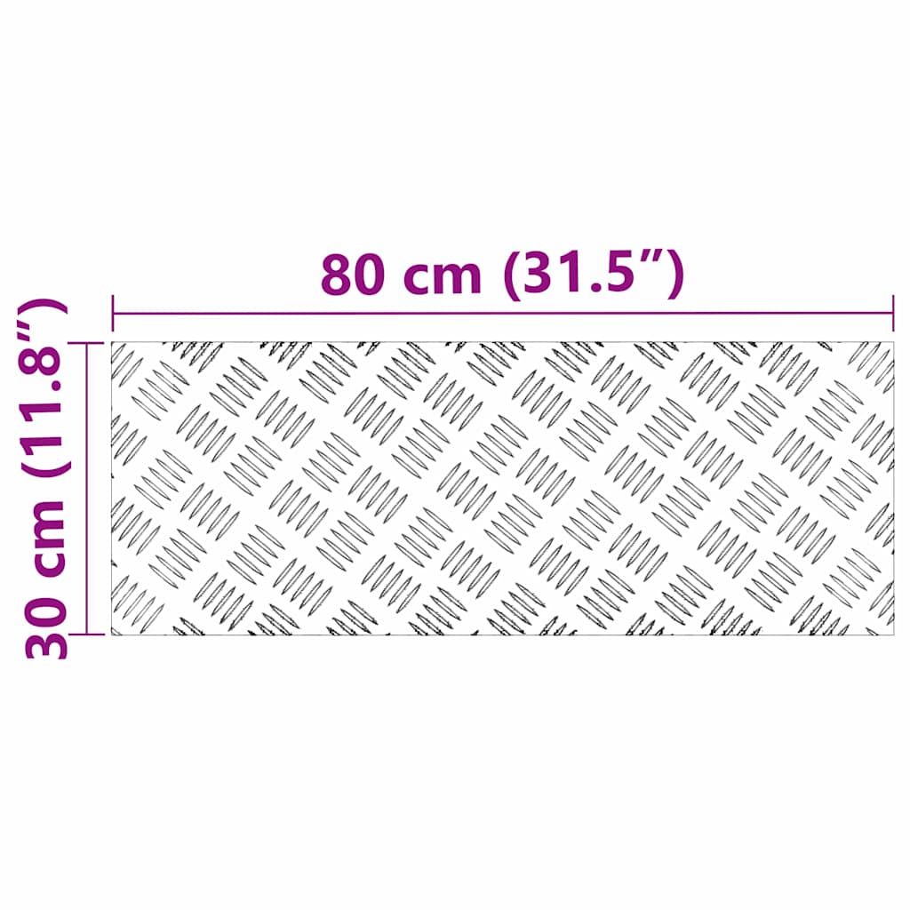 vidaXL Επιφάνειες Καρό 2 pcs Ασημί 80 x 30 cm Αλουμίνιο