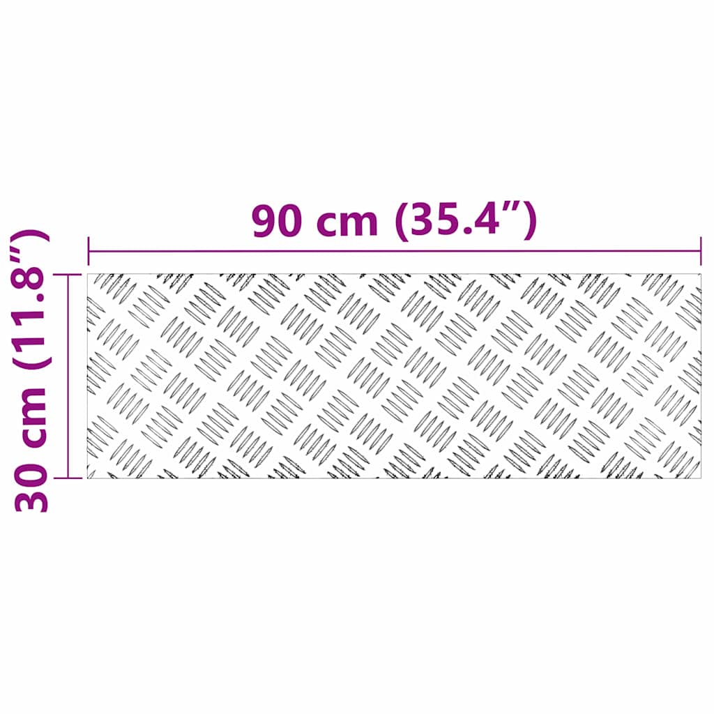 vidaXL Επιφάνειες Καρό 2 pcs Ασημί 90 x 30 cm Αλουμίνιο
