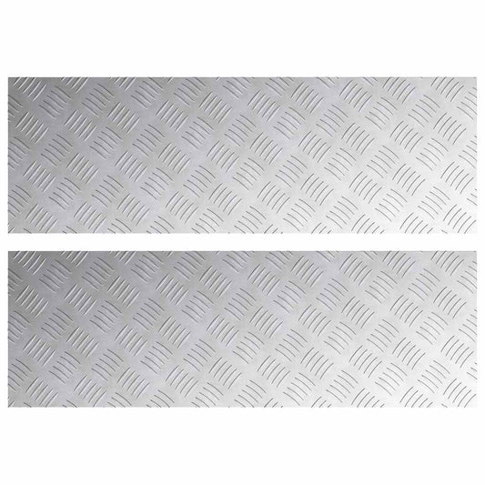 vidaXL Επιφάνειες Καρό 2 pcs Ασημί 90 x 30 cm Αλουμίνιο