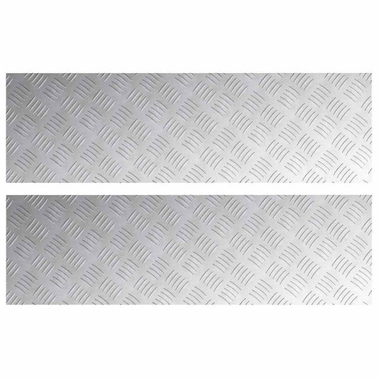 vidaXL Σκαλοπάτι 2 τμχ. 100 x 30 cm Ασημί Αλουμίνιο Ορθογώνιος