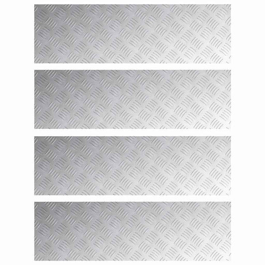 vidaXL Επιφάνειες Καρό 4 pcs Ασημί 100 x 30 cm Αλουμίνιο