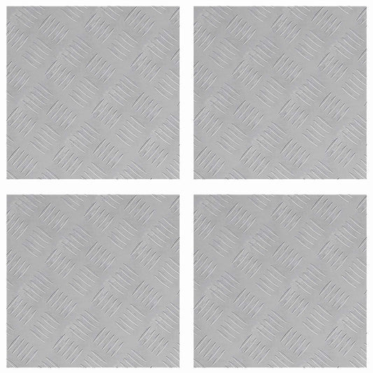 vidaXL Επιφάνειες Καρό 4 pcs Ασημί 40 x 40 cm Αλουμίνιο