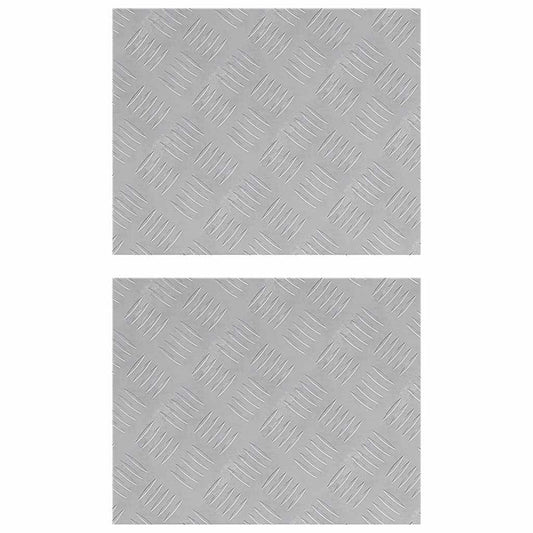 vidaXL Επιφάνειες Καρό 2 pcs Ασημί 50 x 40 cm Αλουμίνιο