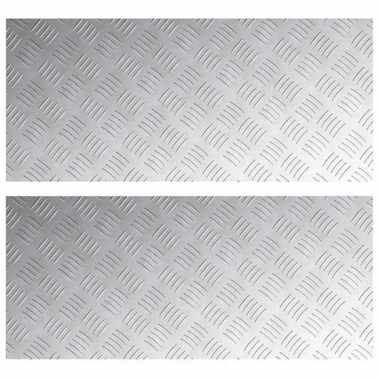 vidaXL Σκαλοπάτι 2 τμχ. 90 x 40 cm Ασημί Αλουμίνιο Ορθογώνιος