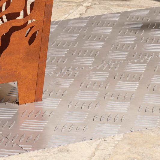 vidaXL Σκαλοπάτι 4 τμχ. 90 x 40 cm Ασημί Αλουμίνιο Ορθογώνιος
