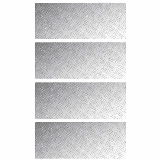 vidaXL Επιφάνειες Καρό 4 pcs Ασημί 100 x 40 cm Αλουμίνιο