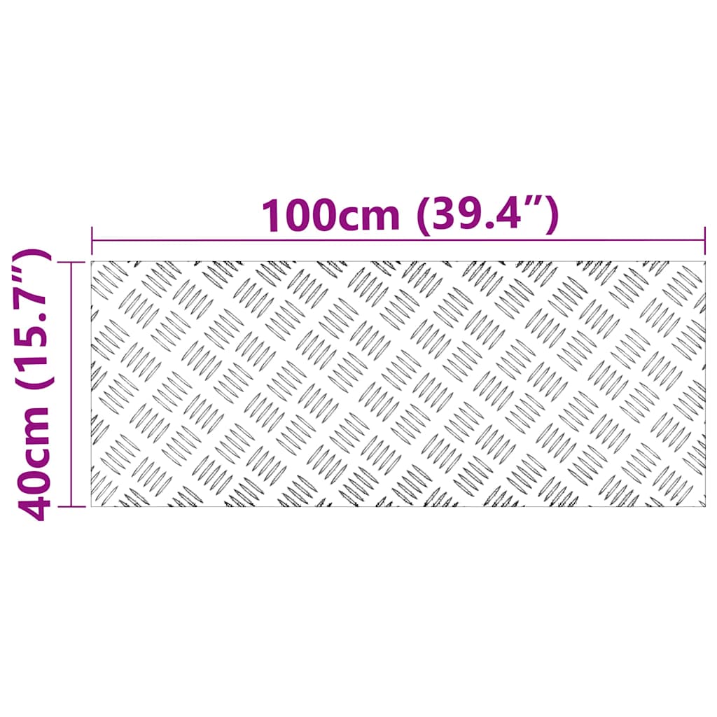 vidaXL Επιφάνειες Καρό 4 pcs Ασημί 100 x 40 cm Αλουμίνιο