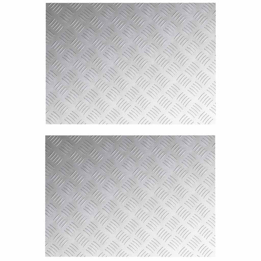 vidaXL Επιφάνειες Καρό 2 pcs Ασημί 70 x 50 cm Αλουμίνιο