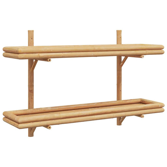 vidaXL Επιτοίχιο Ράφι με ράφι Επιτοίχιο Καφέ 100 x 26 x 60 εκ. Μπαμπού
