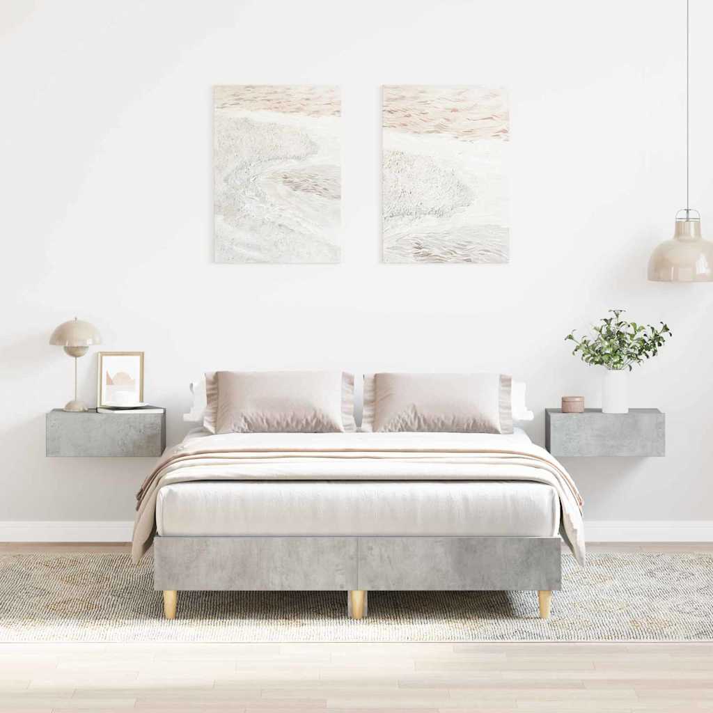 vidaXL Σκελετός Κρεβατιού Σκυρόδεμα Γκρι 193 x 123 x 25 εκ.