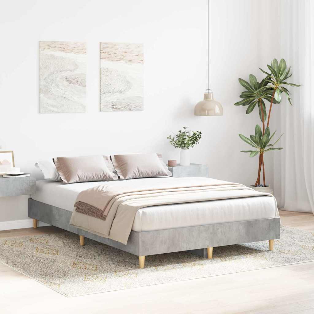 vidaXL Σκελετός Κρεβατιού Σκυρόδεμα Γκρι 193 x 123 x 25 εκ.