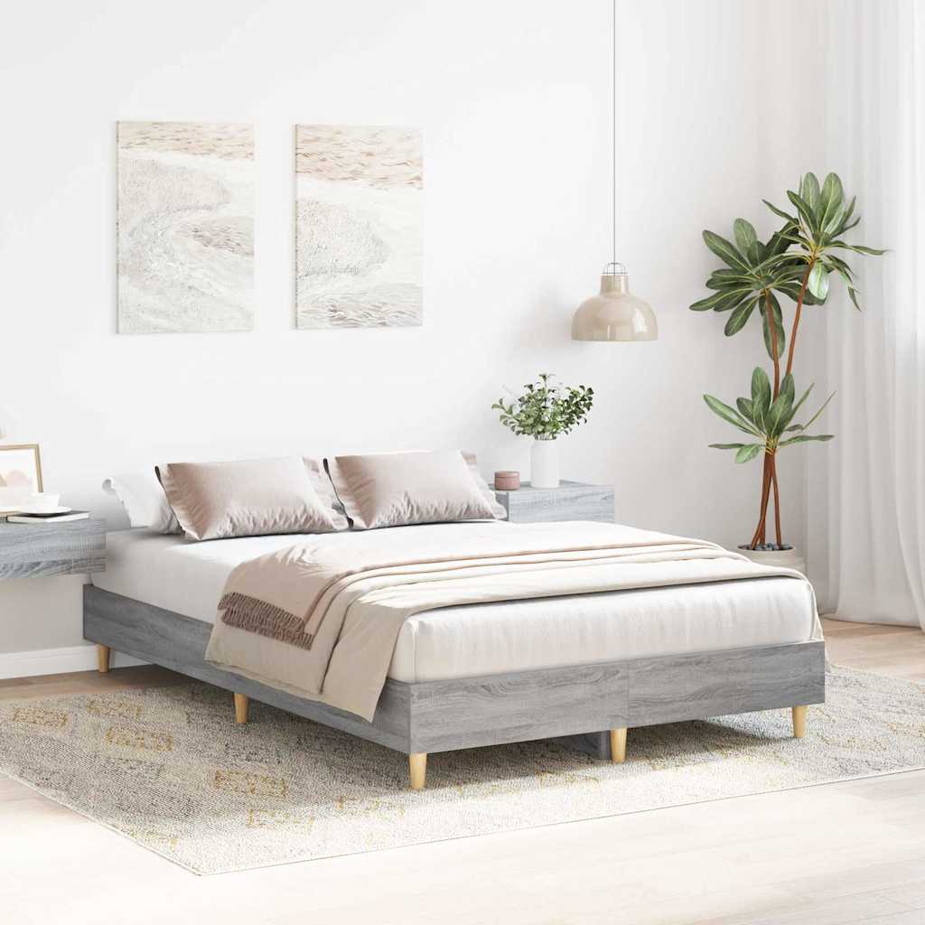 vidaXL Σκελετός Κρεβατιού Γκρίζο Σονομα 193 x 123 x 25 εκ.