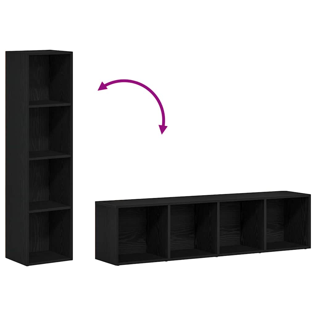 vidaXL Βιβλιοθήκη Μαύρη δρυς 36 x 30 x 143 cm Επεξεργασμένο ξύλο
