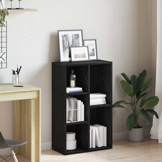 vidaXL Βιβλιοθήκη Μαύρη Δρυς 50x25x80 εκ. από Τεχνητό Ξύλο