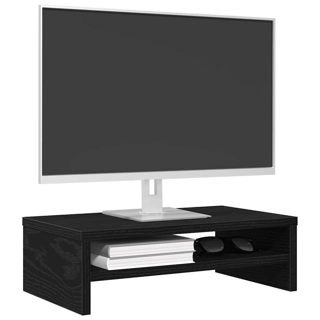 vidaXL Βάση Οθόνης Μαύρη Δρυς 42x24x13 εκ. από Τεχνητό Ξύλο