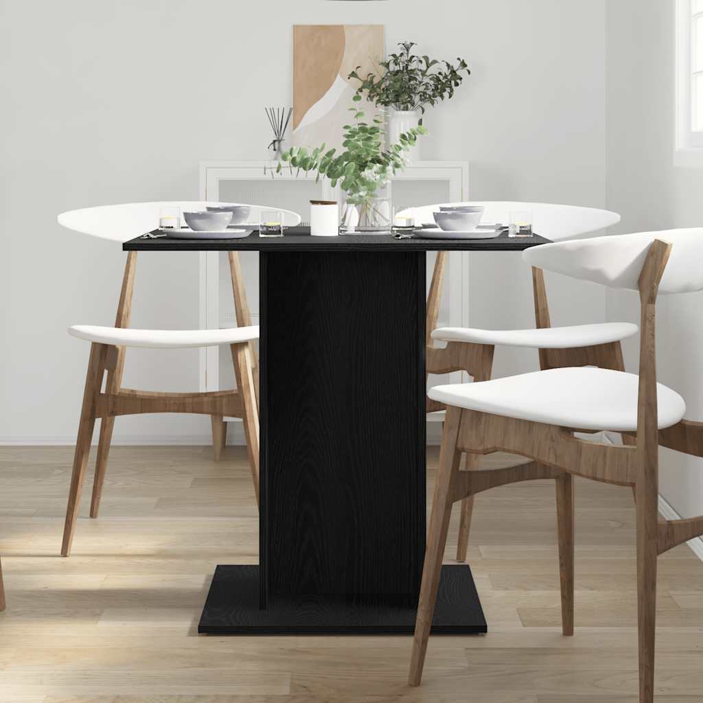 vidaXL Τραπεζαρία Μαύρη Δρυς 80x80x75 εκ. από Τεχνητό Ξύλο