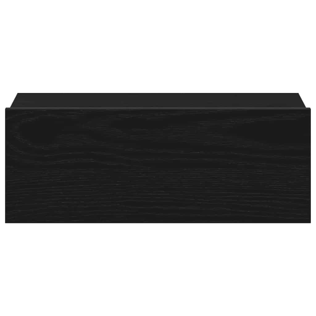 vidaXL Κομοδίνο Πλωτό Μαύρη Δρυς 40x32x15 εκ. από Τεχνητό Ξύλο