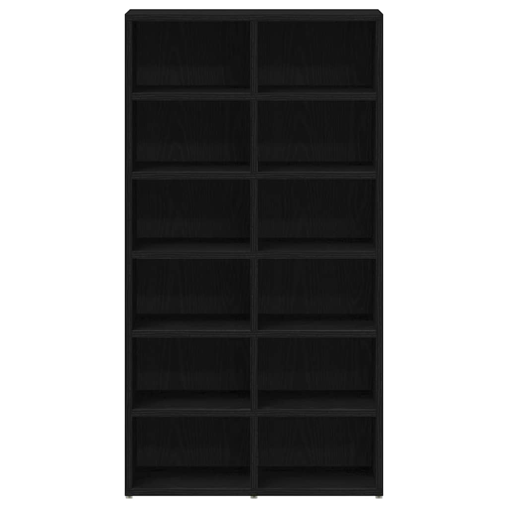 vidaXL Παπουτσοθήκη Μαύρη Δρυς 54 x 34 x 100,5 εκ. από Τεχνητό Ξύλο