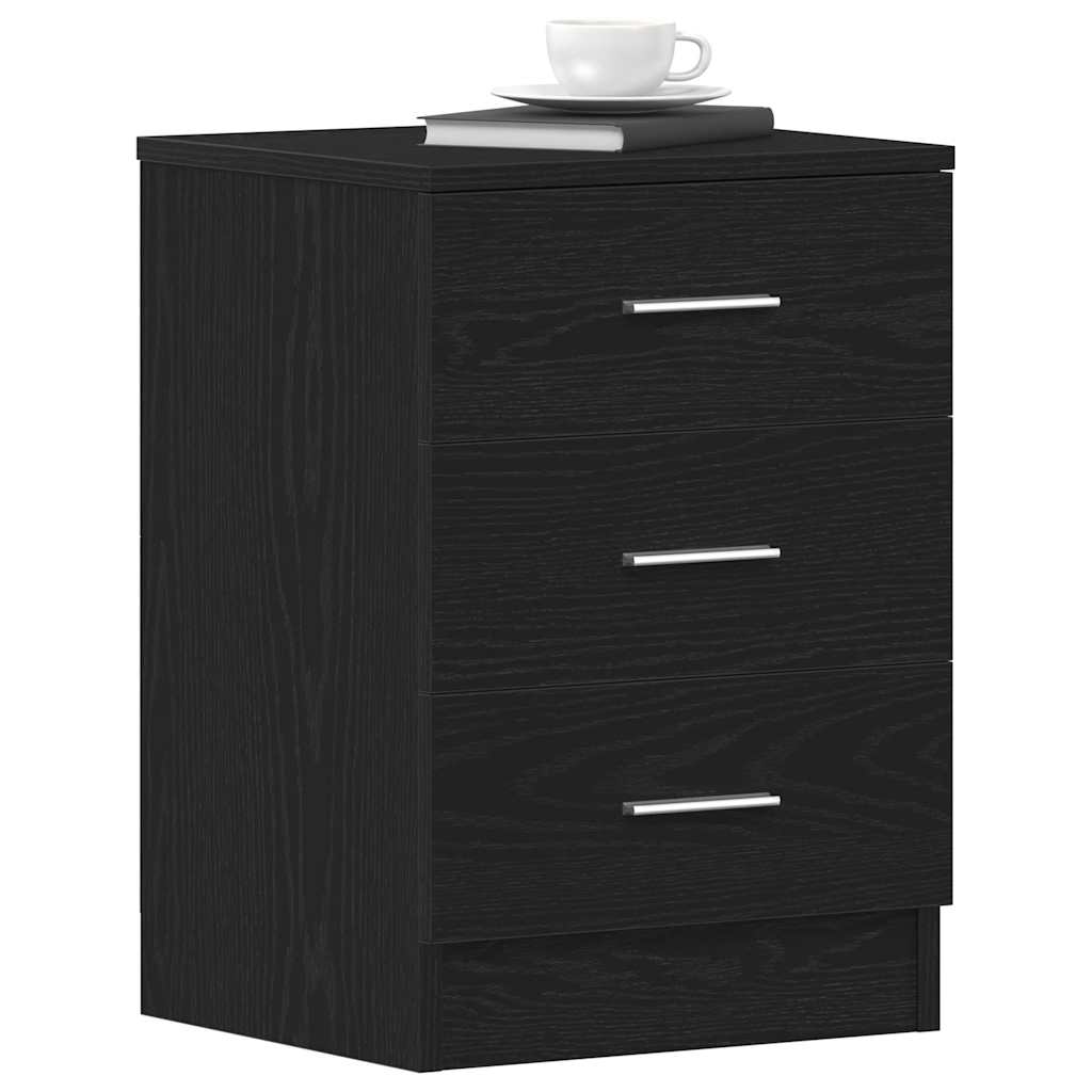 vidaXL Κομοδίνο Μαύρο Δρυς 38x35x55 εκ. από Τεχνητό Ξύλο
