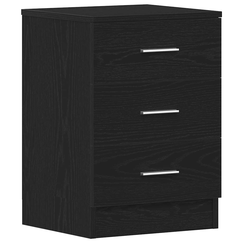 vidaXL Κομοδίνο Μαύρο Δρυς 38x35x55 εκ. από Τεχνητό Ξύλο