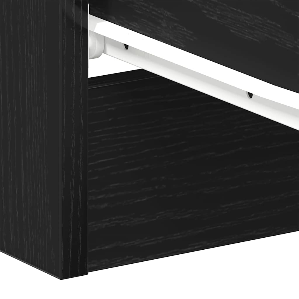vidaXL Κομοδίνο Μαύρο Δρυς 38x35x55 εκ. από Τεχνητό Ξύλο