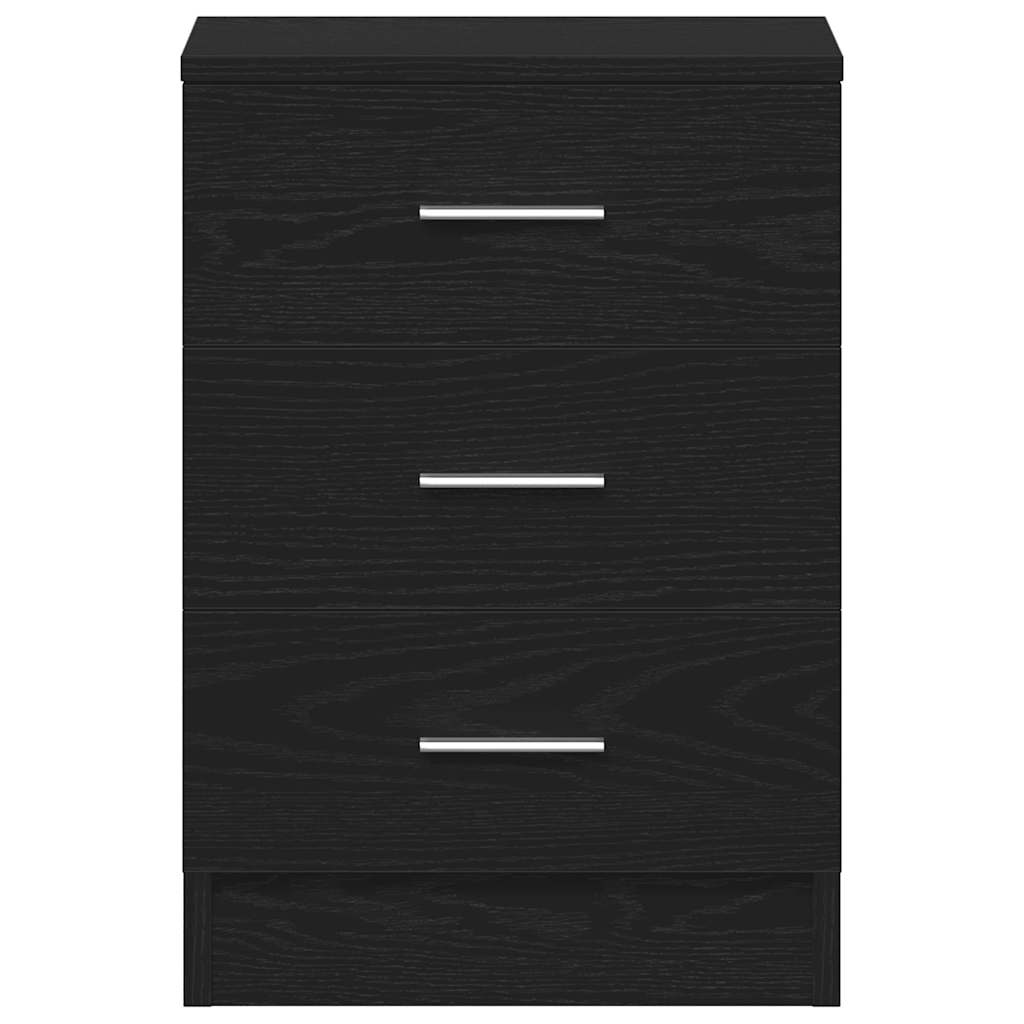 vidaXL Κομοδίνα 2 τεμ. Μαύρη Δρυς 38x35x55 εκ. από Τεχνητό Ξύλο